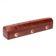 Caja Para Quemar Y Guardar Inciensos - Madera Oscura 30cm