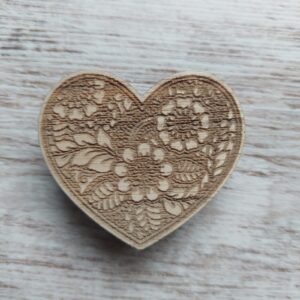Corazon Flores Madera 5,5 cm