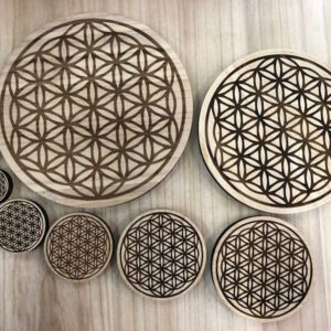 Flor De La Vida Tallada En Madera 5,5cm