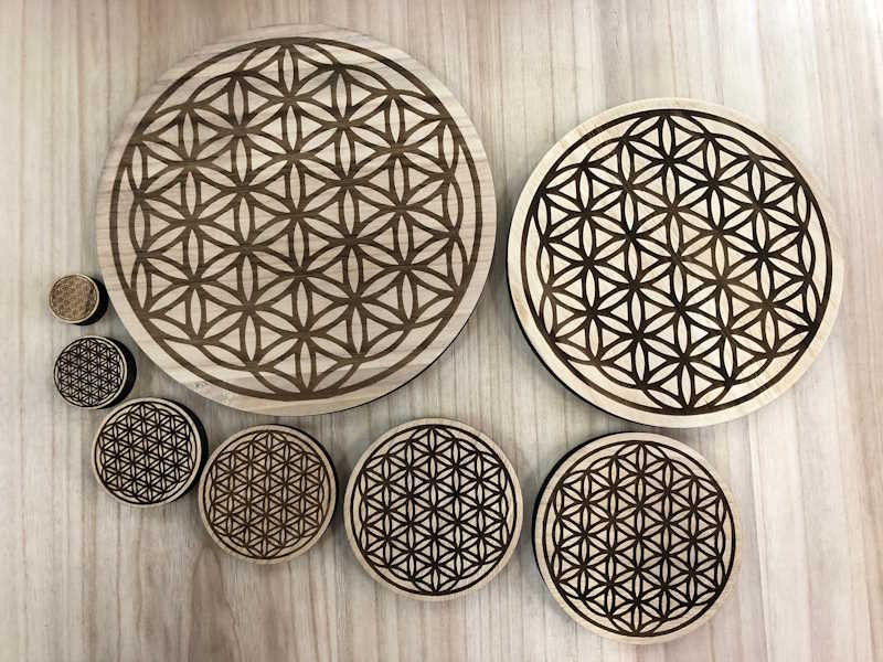 Flor De La Vida Tallada En Madera 5,5cm