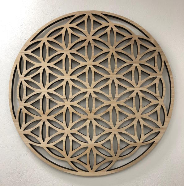 Flor de la Vida Tallada en Madera - Calado 55cm