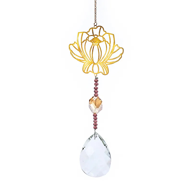 Gota Cristal con Loto Metal 30cm