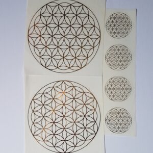 Pegatinas Flor de la Vida oro 8cm y 3cm