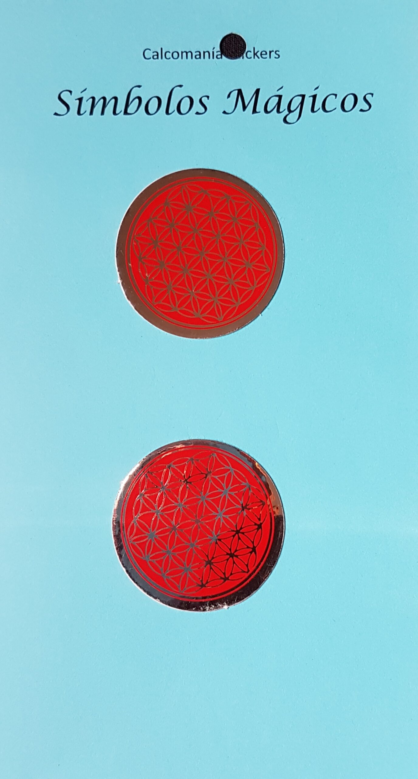 Pegatina/Adhesivo Flor de la Vida Pequeña pla/ro