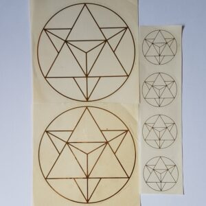 Pegatinas Merkabah Oro 8cm y 3cm