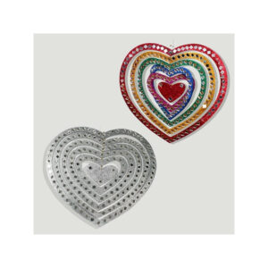 Movil Corazon Madera En Mosaico 28cm