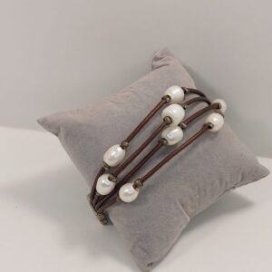 Pulsera cuerda con perla+bolsa