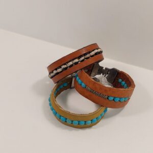 Pulsera cuero cierre plata