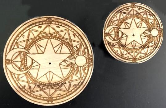 Quemador Varillas Estrella, Sol y Luna 8cm