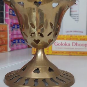 Quemador incienso flor bronce 9*8cm