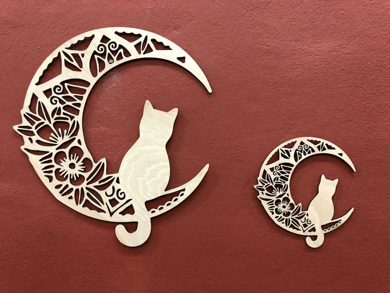 Retablo Gato Luna Mandala 23cm