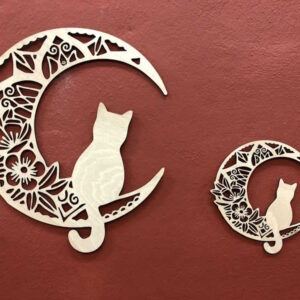 Retablo Gato Luna Mandala 47cm