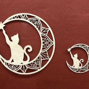 Retablo Gato en la Luna Estrella 47cm