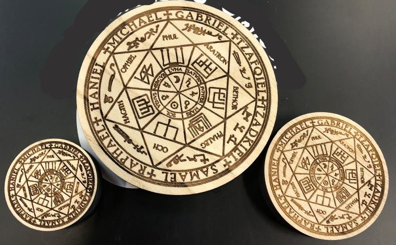 Sello 7 Arcangeles 5,5cm madera