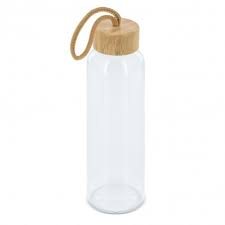 Botella Vidrio Tapa Bambu 500ml