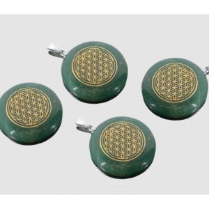 Colgante Redondo Flor Vida Jade 30mm