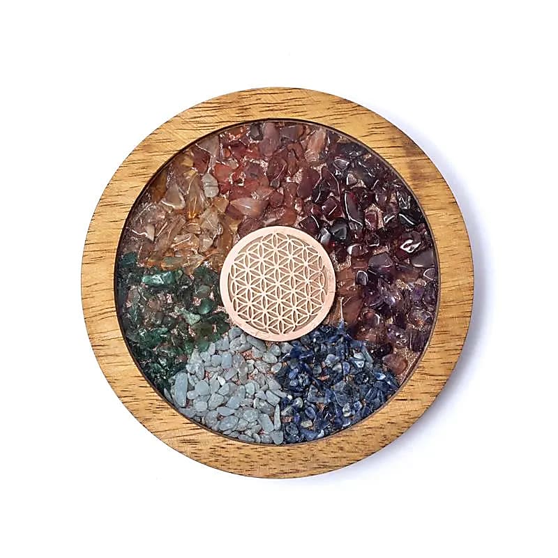 Posavasos Chakras Flor Vida 10x1,5 cm