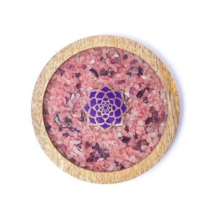 Posavasos Cuarzo Rosa Amatista 10x1,5 cm