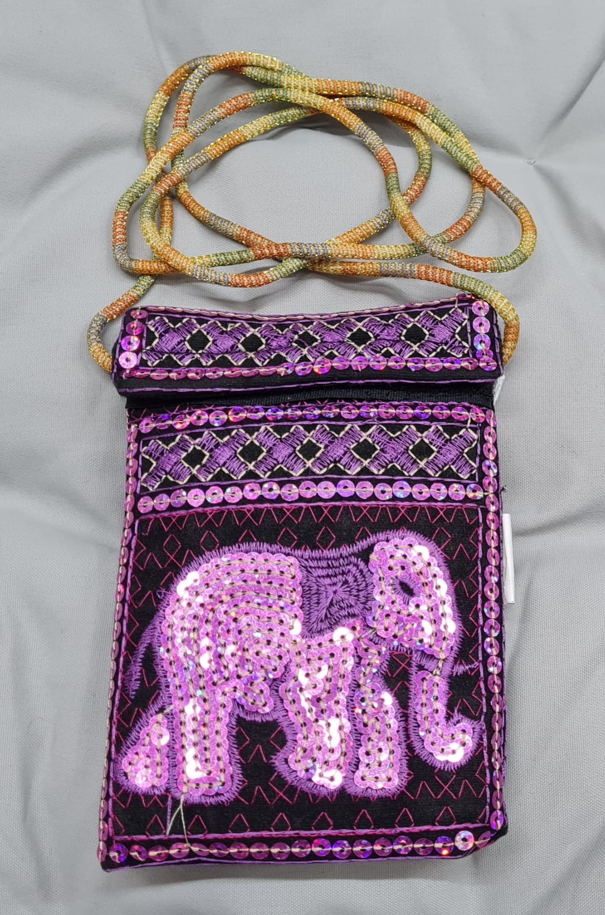 Bolso Rosa Con Elefante 11x16cm