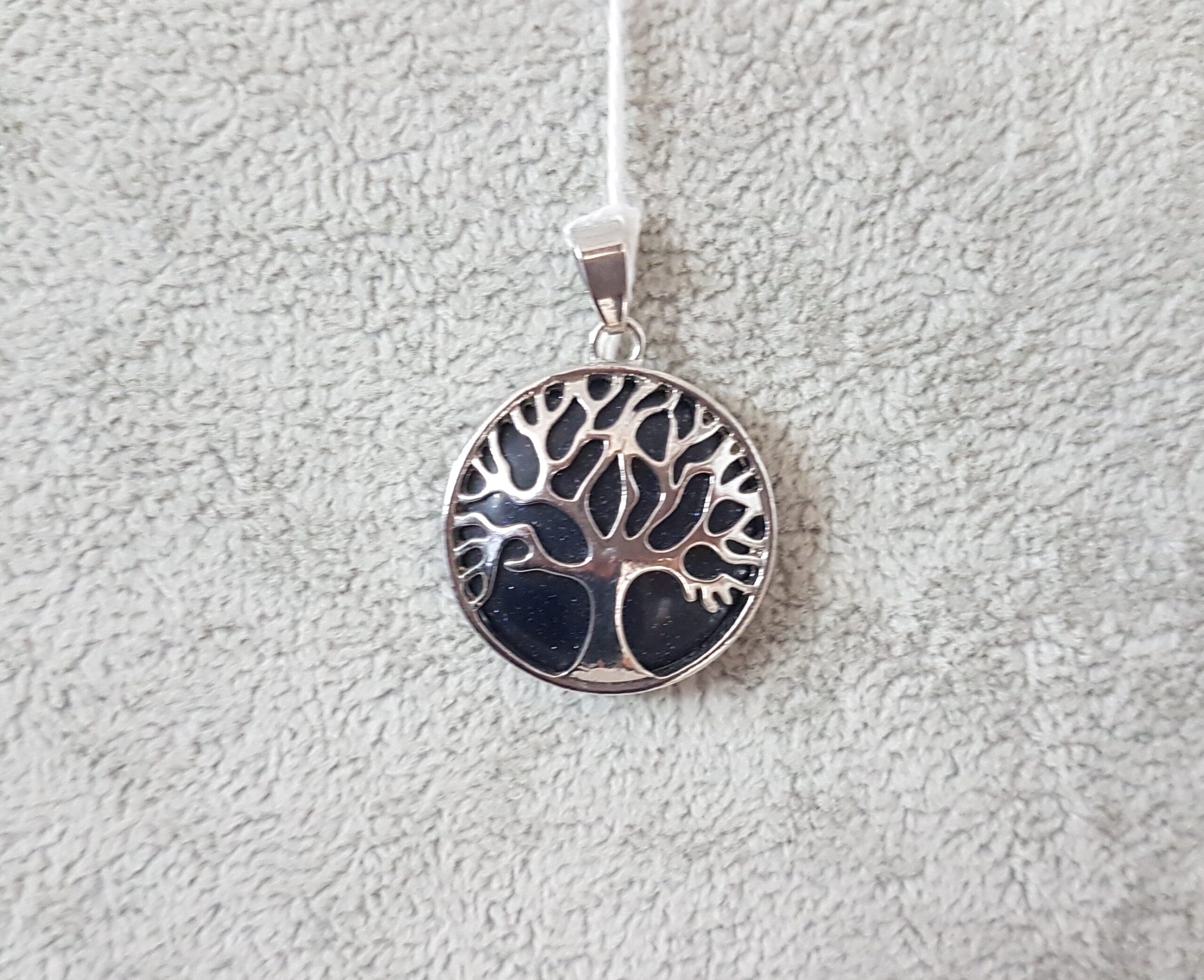Aventurina Negra Colgante Arbol De La Vida